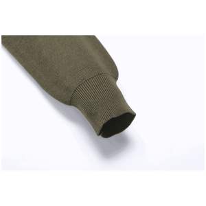 Pull-over décontracté à la mode pour hommes, tricot fin en coton doux, coupe régulière, manches longues, col rond avec col en V, vêtements pour hommes - Product Image 5