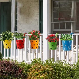 Metal <b>Hanging</b> Planter <b>for</b> Balcony Garden Patio Home Decoration Perfect <b>for</b> Flower Pot Display <b>Indoor</b> Outdoor - Product Image 5