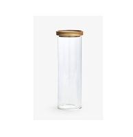 Bocal transparent de concepteur avec couvercle en bois bocal de bouteille de cuisine transparent transparent artisanat bocaux de stockage en verre transparent personnalisables