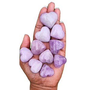 Piedra de cuarzo Natural para chakras, piedra de Reiki para tallar corazones de kunzita Natural pulida, lote a granel, cristal curativo Suelto - Product Image 1