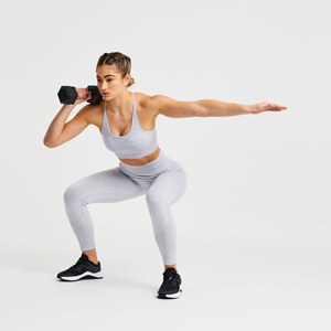 Logo personnalisé respirant femmes Yoga 2025 haute qualité 2 pièces soutien-gorge et leggings de sport avec taille élastique - Product Image 5