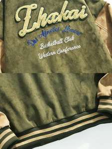 Chaqueta con capucha de béisbol universitario de dos tonos para hombre 100% algodón sensación cuerpo arena mangas Vintage Varsity prendas de vestir exteriores ropa de calle ropa de invierno - Product Image 4