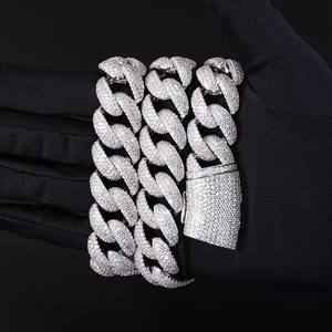 Vente chaude Pass Diamond Tester 925 Chaînes En Argent Colliers Iced Out Hip Hop VVS Moissanite Diamant Cubain Lien Chaîne - Product Image 5