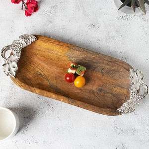 Nouveau Design Floral émaillé carré en bois plateau de service utilisation hôtel Restaurant nouvel an fête vente conception personnalisée forme 2024 - Product Image 5