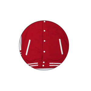 OEM Men's High University Custom Varsity Jackets Red <b>Wool</b> Woven Winter Work Bomber Baseball Applique Light <b>Fabric</b> Outdoor Jacket - Product Image 6