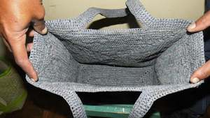 Bolso Tote Casual Plano de Rafia Tejida a Mano de Madagascar con Dos Asas, Moda Femenina, Multicolor, Forro de Cuero y Algodón, Abierto - Product Image 2