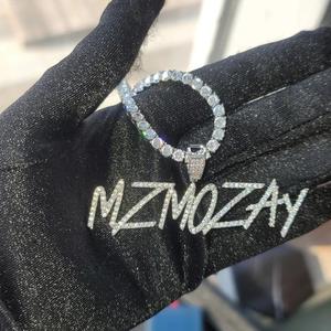 Colgante con nombre personalizado, con diamantes de moissanita VVS en plata de ley 925, joyería ostentosa de hip hop personalizada - Product Image 2