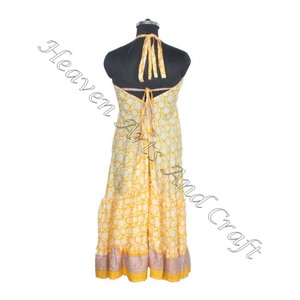 SD008 Saree / Sari / Shari indien et pakistanais vêtements de l'Inde Hippy Boho dernier traditionnel long col en v indien Vintage Sari - Product Image 4