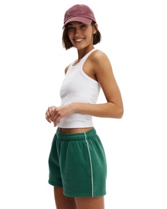 Custom <b>Women</b> Green Cotton Terry <b>Shorts</b> Elastic Waist <b>Lounge</b> Gym <b>Shorts</b> Private Label OEM ODM Wholesale Supplier - Product Image 3