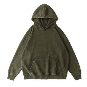 Custom Embroidered Logo Men's Oversized <b>Full</b> <b>Zip</b> <b>up</b> <b>Hoodie</b> Vintage Acid Wash 100% Cotton Winter Solid Woven Fabric <b>Hoodie</b> - Product Image 6
