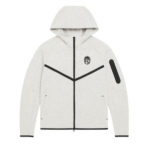 Ensemble de survêtement pour homme, veste à capuche zippée et pantalon de jogging en polaire technique, gris neige, vêtements de sport pour l'entraînement - Product Image 3