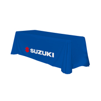 Housse de table personnalisée double face, durable, réversible, en polyester, avec bords ourlés, pour salon professionnel