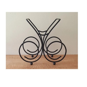 Porte-bouteilles de table contemporain porte-bouteilles en laiton fil métallique bois 6 bouteilles organisateur de vin pour la décoration de la maison - Product Image 5