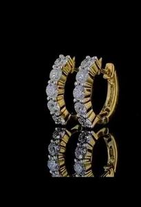 Premium Lab Grown Diamond Round <b>Halo</b> Stud <b>Earrings</b> DEF Color CVD Brilliant Cut Party Wear Jewelry in Gift Box - Product Image 2