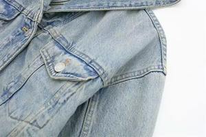 <b>Women's</b> Customizable Denim <b>Jacket</b> with Custom Logo Crystal Lace Accents and Cozy Fur Trim <b>for</b> Winter Fashion - Product Image 4