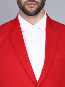 Blazer formel pour homme de qualité supérieure, couleur rouge, finition lisse, pour les réunions d'entreprise et les occasions spéciales, disponible en solde - Product Image 4