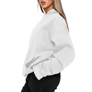 Fabrication de sweats à capuche 100% coton à épaules tombantes pull unisexe personnalisé poids lourd surdimensionné broderie sweat à capuche tricoté sweat-shirt - Product Image 5