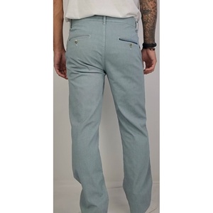 MONTIZON ALTEA Pants Turkish Blue 100% Cotton Chinos Zipper Decorations Anti-Pilling <b>Man</b> <b>Trousers</b> <b>Baggy</b> Style Mid Waist Size XL - Product Image 3