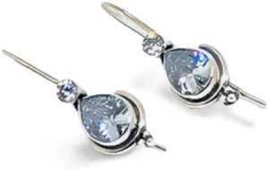 Boucles d'oreilles pendantes pour femmes, zircon argenté naturel, pierre de naissance authentique, cadeau de Noël, bijoux faits à la main, boucles d'oreilles en argent sterling 925 - Product Image 3