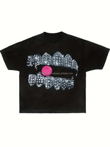 Super qualité hommes Boxy Fit T-Shirt coton lourd surdimensionné à manches courtes motif solide col rond Style décontracté boxy t-shirts - Product Image 6