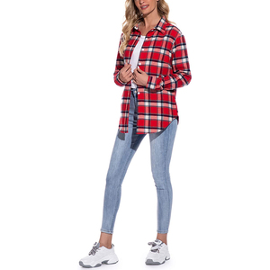 2025 Lady's Trendy Casual Button Down Women Flannel Plaid <b>Shirt</b> Summer Clothing Unique <b>Dress</b> <b>Shirt</b> For Woman Oem Serviced - Product Image 6
