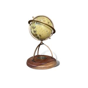 Sphère armillaire en aluminium, horloge solaire, astrolabe maritime nautique, globe céleste gravé, base en bois écologique faite à la main - Product Image 1