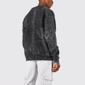 Pakistan Made Basics Acid Wash Sudadera Ropa informal Calidad Premium Logotipo personalizado Acid Wash Sudadera - Product Image 3