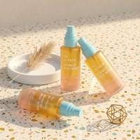 Hydratation Sensorielle 120ml Flacon Jaune Ambré Vaporisateur à Brume Fine Bleue Essence d'Eau Réparatrice Nuit Avancée Emballage en Vrac