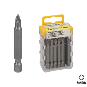 Cacciavite Pozidriv Lungo N. 1 (20 Pezzi) Acciaio al Cromo Vanadio S2 - Product Image 1