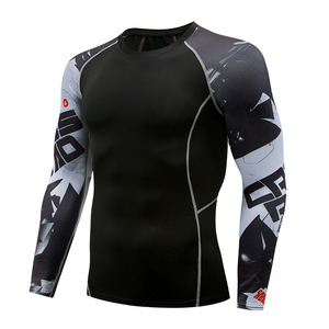 Vente en gros de vêtements de gymnastique unisexe Rush Guard MMA/BJJ personnalisé Rash Guard Jiu Jitsu en nylon à manches longues avec compression pour adultes - Product Image 5