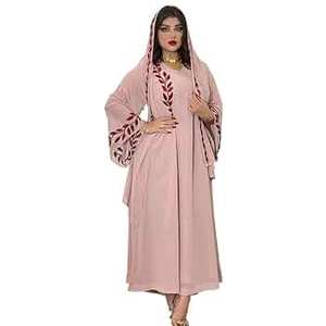 Magnifique Abaya noire avec une belle broderie et un hijab assorti Meilleur prix de gros 2025 - Product Image 6