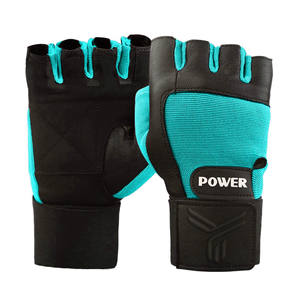Gants d'entraînement unisexes à demi-doigts avec support de poignet Gants de fitness en cuir pour hommes et femmes - Product Image 2