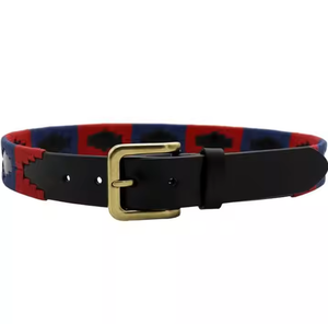 Cinturón deportivo personalizable de cuero de grano superior para hombre, diseño bordado con hebilla de alfiler para suministros ecuestres y de equitación - Product Image 1