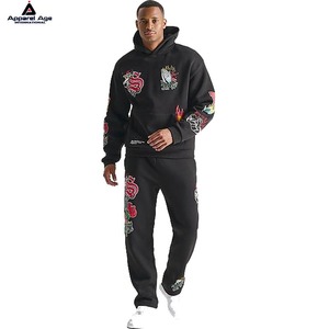 Sweats à capuche brodés pour hommes Logo personnalisé 100% sweat-shirt en coton unisexe pour hommes pulls à capuche lourds - Product Image 3