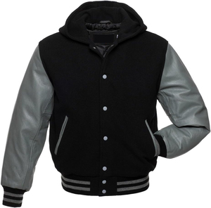 Chaqueta de béisbol holgada de invierno estilo High Street con bordado de chenilla personalizado, decoración de logotipo estilo universitario, transpirable y con cuello alto. - Product Image 4