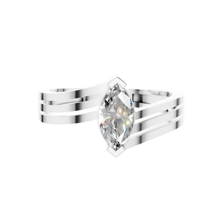 แหวนทองคำแท้ 14K ประดับโมอิสซาไนต์ รับรองโดย IGI ทรงมาร์คีส์ สำหรับงานหมั้น ของขวัญวันครบรอบสำหรับผู้หญิง ดีไซน์หรูหรา - Product Image 3