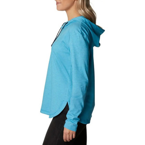 Vente en gros 100% coton couleur personnalisée femmes sweats à capuche manches longues hiver décontracté blanc pull avec logo avant - Product Image 3