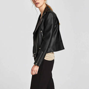 Veste en cuir PU noir personnalisée pour femmes, vêtements d'extérieur pour l'automne et l'hiver, pour les activités de plein air - Product Image 5