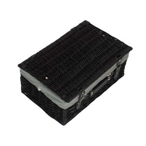 Panier de pique-nique en frêne noir de 46 cm avec doublure en coton Picknickkorb vide - Product Image 2