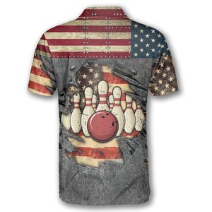 เสื้อทีมโบว์ลิ่งชายสร้างขึ้นด้วยผ้ากีฬาระบายอากาศได้ดีตัวเลือกการปรับแต่งชื่อและหมายเลขส่วนบุคคล - Product Image 3