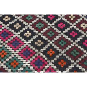 Alfombra de 2.6x5 pies, Alfombra Turca Vintage, Alfombra de Lana con Estampado Animal en Negro y Verde - Product Image 5