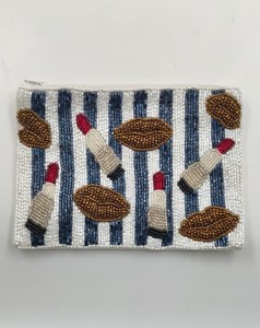 Vintage Style Girls Key Pattern Cotton Rattan Coin Purse Fully Hand Beaded Soft <b>Large</b> Travel Jewelry <b>Storage</b> <b>Bag</b> Magnetic Card - Product Image 1