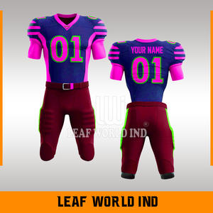 Dernière conception d'uniformes de football américain respirants personnalisés, nouveau style, maillot et pantalon sublimés, prix d'usine, service OEM - Product Image 6