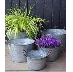 Jardinières de fleurs rectangle en métal galvanisé de nouvelle conception avec poignées pour jardinière décorative de patio de jardin extérieur - Product Image 4