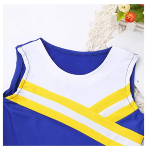 Conjunto de Dos Piezas para Animadora, Top sin Mangas con Cuello Redondo y Falda Plisada, Uniforme Deportivo con Bloques de Color, Primavera Verano - Product Image 4