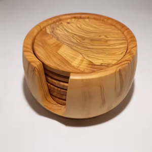 Posavasos de nogal, soporte de madera de lujo moderno, posavasos de té de mármol de madera cuadrados redondos para el hogar, artesanías de media luna - Product Image 3