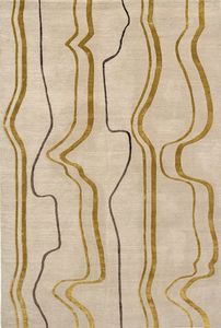 Tapis Moderne en Laine à Motif Floral Abstrait Rectangle Tufté à la Main Antidérapant 10mm pour Maison Hôtel Bureau Salon Boucle Soutenue en Latex - Product Image 2