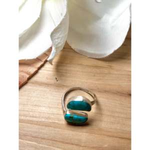 Navajo Handmade <b>Adjustable</b> Statement <b>Ring</b> Kingman Turquoise & Sterling Silver Gemstone for Everyday Wear Fine Jewelry - Product Image 4
