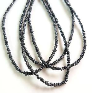 Collar de cuentas crudas de diamantes negros naturales collar de piedras preciosas crudas de diamantes sueltos tamaño de hebra completa collar de piedras preciosas al por mayor precio - Product Image 3