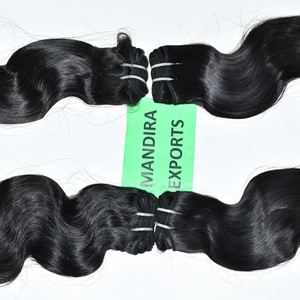 Venta al por mayor 100% Natural Bodywave Remy Extensiones de Cabello Virgen Crudo Indio Sedoso Negro Proveedor Paquetes Estilo Onda Natural - Product Image 5
